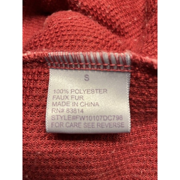 Te Verde Fleece Pullover 1/4 zip Jacket Red/Ivory Size Small NWT - Picture 3 of 9